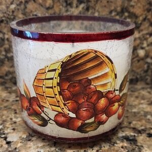 Apple Basket Glass Candle - Flameless candle